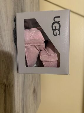 UGG Baby Pink Suede Crib Shoes